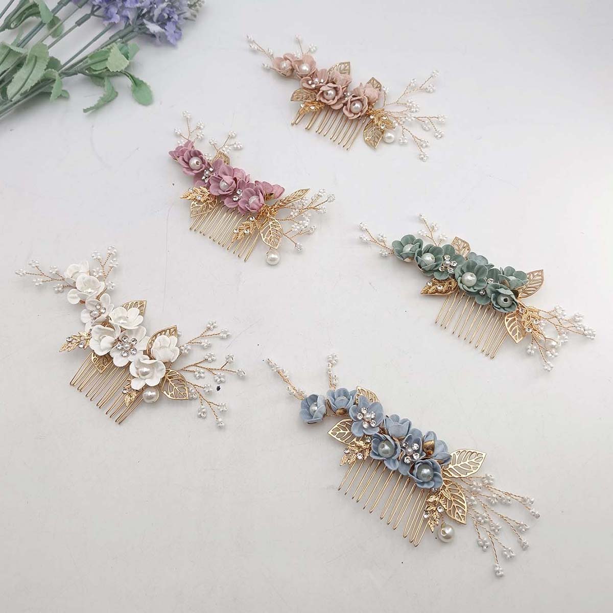 Hanbok Hair Pin - Crystal Pearl Hair Comb Clip Pin