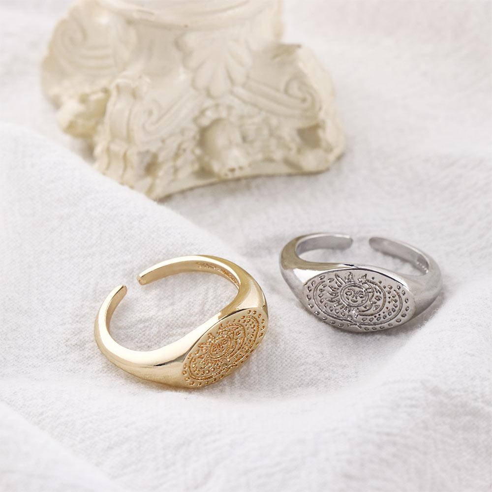 Minimalist Sun Moon Pattern Ri - Korean Daily Lifestyle recension och pris