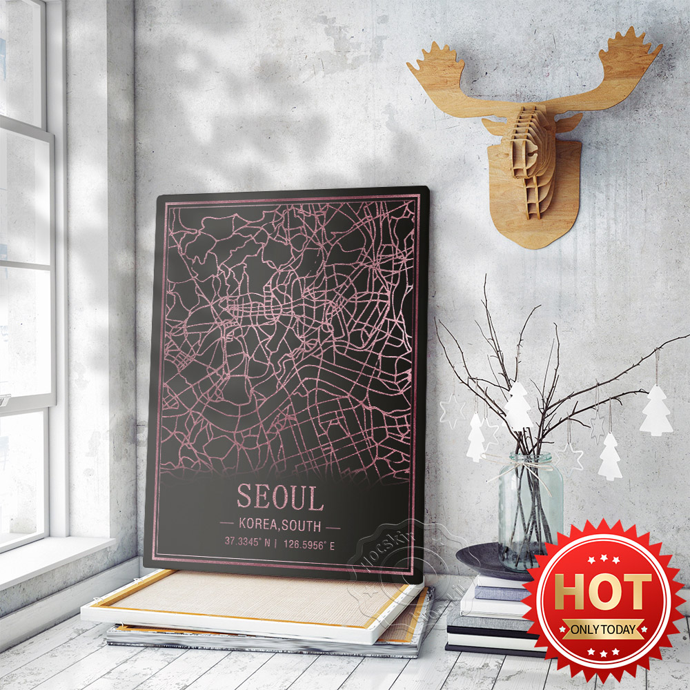Seoul Korea South Map Art Post - South Korea Lifestyle recension och pris