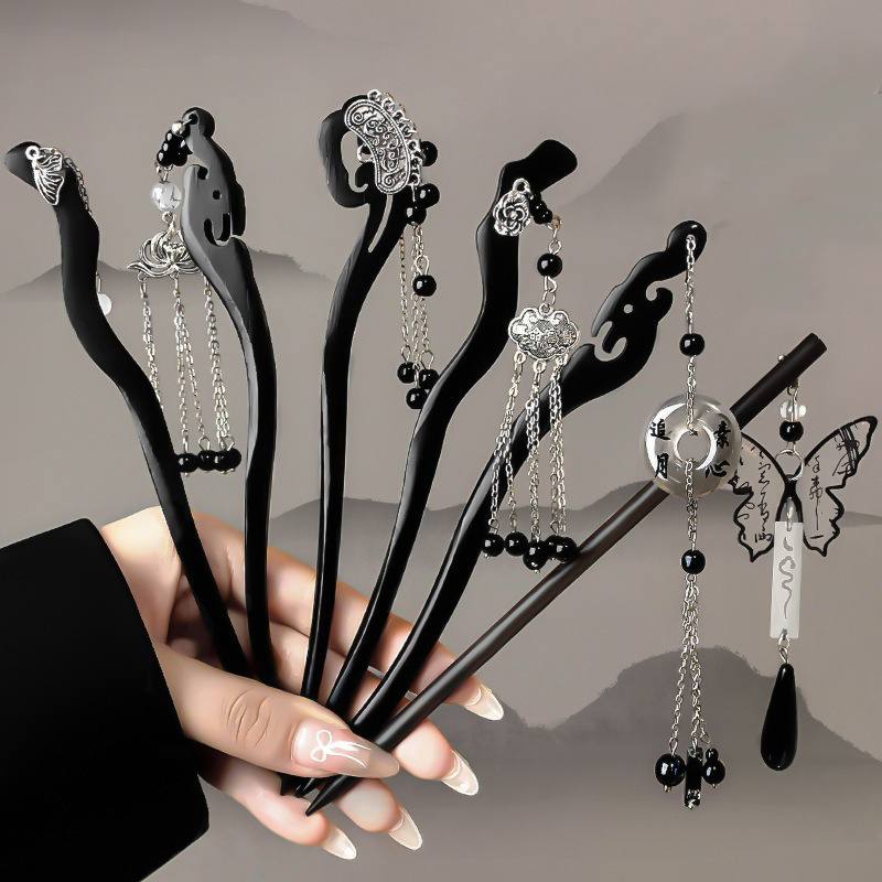 1pc Chinese Ancient Style Ink  - Hanbok Hair Pin recension och pris