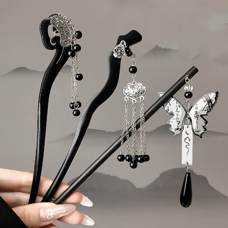 1pc Chinese Ancient Style Ink  - Hanbok Hair Pin recension och pris