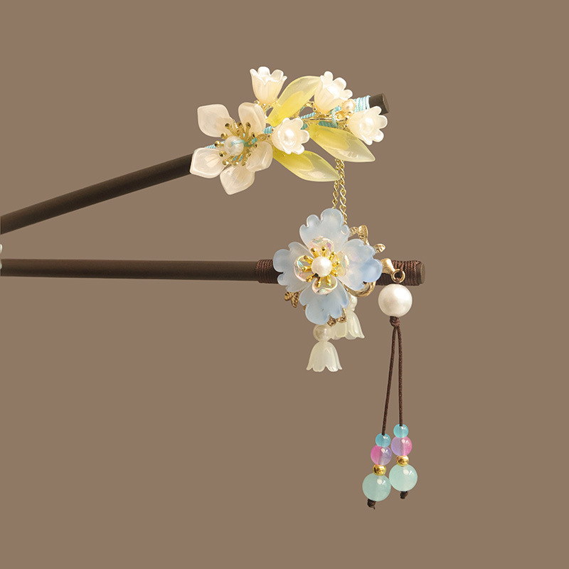 Flower Tassel Pearl Hair Stick - Hanbok Hair Pin recension och pris