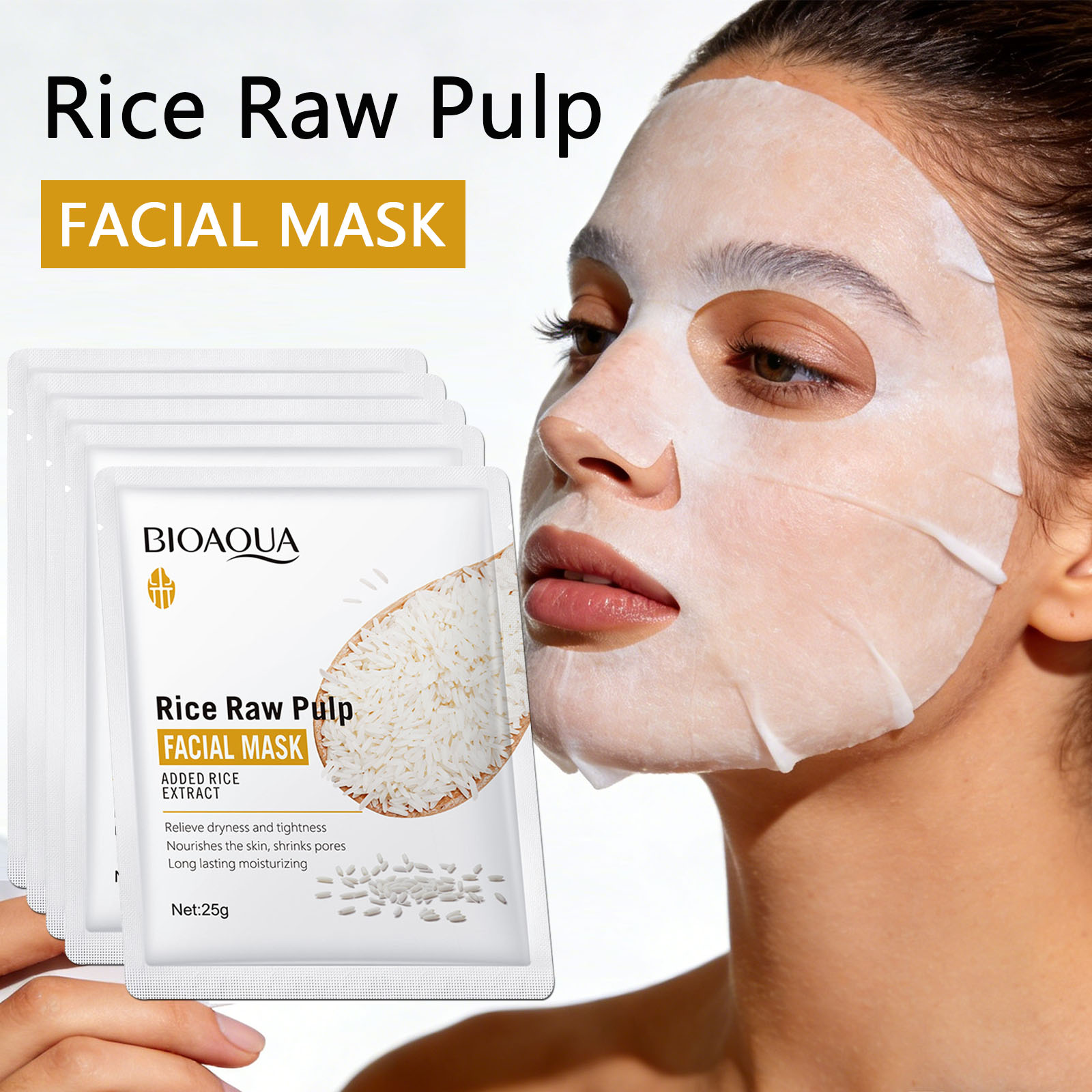 1/5/10/20pcs Rice Raw Pulp Fac - Korean Skincare Routine recension och pris